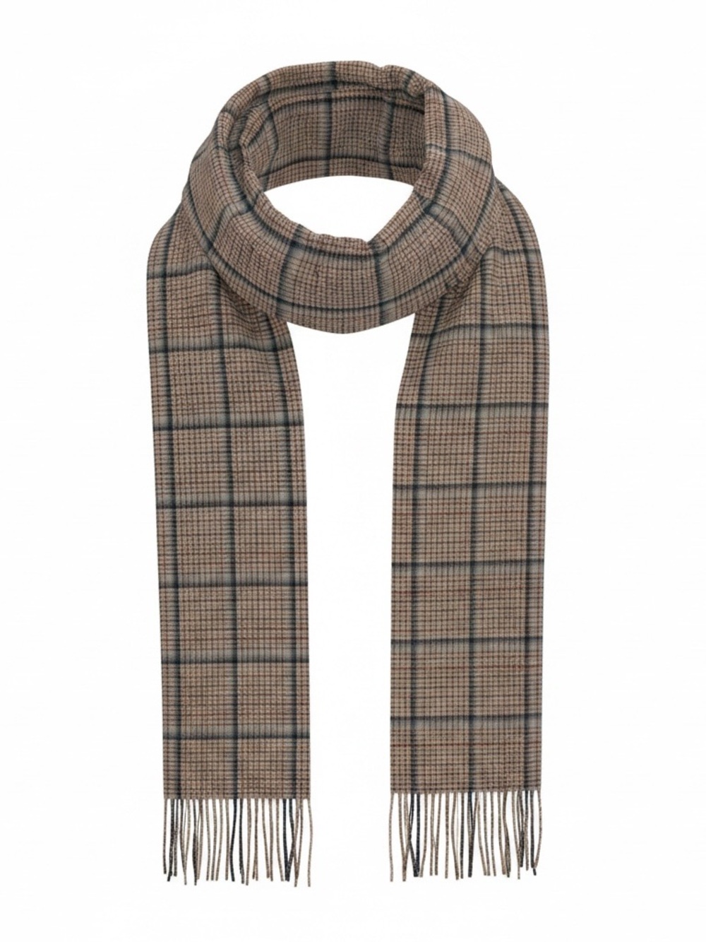 Dior Beige and Black Plaid Wool Scarf